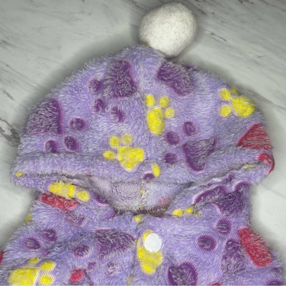 Paw Print Pet Pajamas - Soft Stretch - Purple - Size Large - Picture 12 of 13